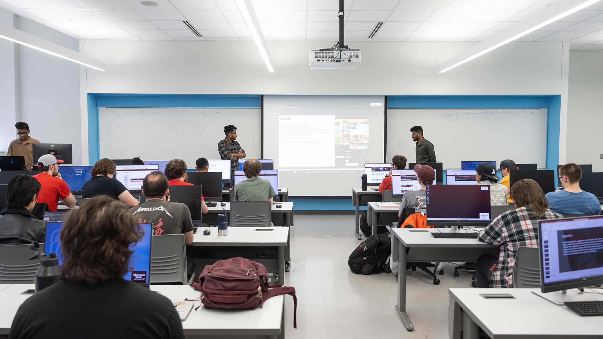 A computer science undergraduatre class in Cheek Hall.